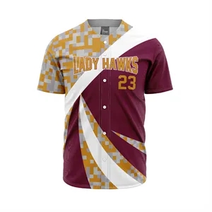 Youth Sublimated Baseball  Button Down Jersey