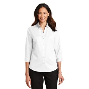 Port Authority Women's 3/4-Sleeve SuperPro Twill Shirt.