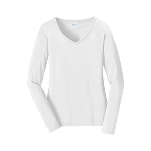 Port & Company Women's Long Sleeve Fan Favorite V-Neck Tee.