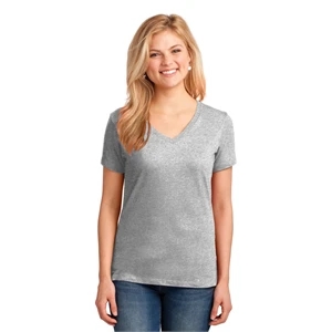 Port & Company Women's Core Cotton V-Neck Tee.