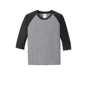 Port & Company Youth Core Blend 3/4-Sleeve Raglan Tee.