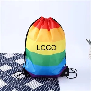 Pride Love Gay LGBTQIA Rainbow Drawstring Bag