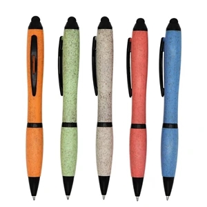 Eco-Friendly Degradable Retractable Touch Screen Wheat Pen