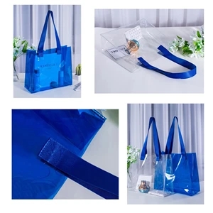 Large PVC Transparent Stadium Approved Vinyl Bag Clear Tote