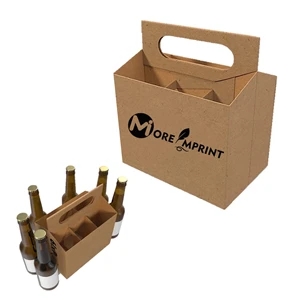 6 Pack 12 oz. Bottle Holder Kraft Cardboard Carrier