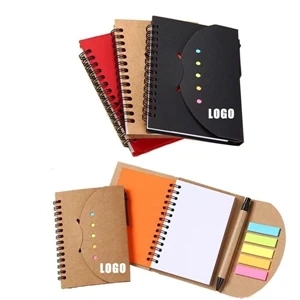 Kraft Paper Notebook with Sticky Notes