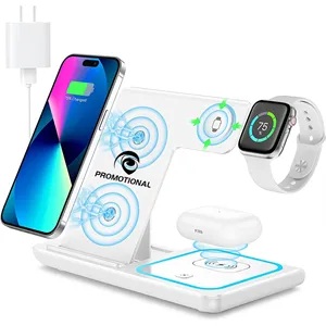 Custom Logo 3 in 1 Custom Fast Wireless Charger Stand Charging Station