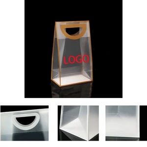 Frosted Clear Waterproof Plastic Gift Bags With Handle