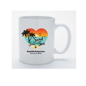 Full Color White Ceramic Mug 11 Oz.