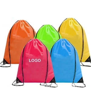 210D Drawstring Backpack Foldable Sports Gym Tote Bag