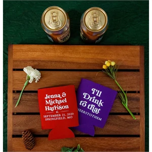 Custom Wedding Favors Koozie Can Cooler 2023