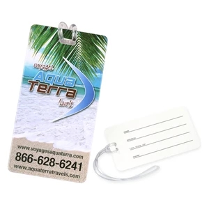 Vivid Full Color Luggage Tag w/ Clear Strap