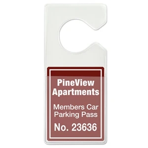 Vertical Large Cut-Out Clear Vinyl Vehicle Hang Tag Holders