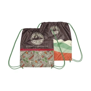 Recycled Zipper Drawstring Bag with Custom PMS Strings