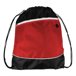 Modern Contrasting Drawstring Sports Backpack 210D