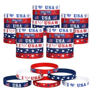 4th of July American Flag Silicone Bracelet