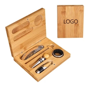 5-in-1 Bamboo wine tool set