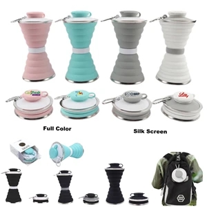 500 ML Silicone Collapsible Water Bottle With Carabiner