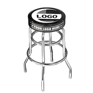 Custom Swivel Bar Stool With Chrome Plated Legs