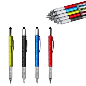Custom Logo Multifunctional Tool 6 in 1 Ballpen