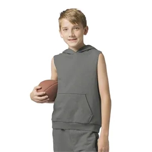 Boxercraft Youth Stadium Hooded Sleeveless Sweatshirt