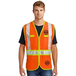 Premium Hi Viz Two Tone Reflective Tape Safety Vest 4 Pocket