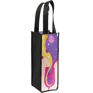 Custom Logo Laminated Full Color Wine Bottle Tote