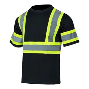 Hi Vis Reflective Two Tone Mesh Safety Work Shirt w/ Pocket