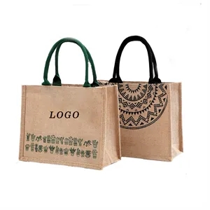 Reusable Jute Tote Grocery Bags