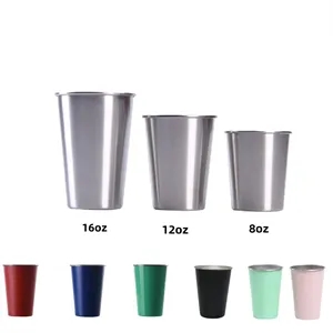 Stainless Steel Cups 8&12&16 oz Pint Tumbler