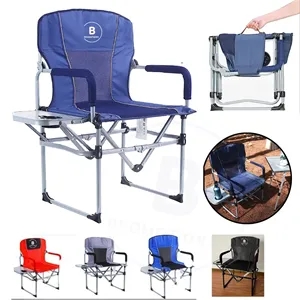 Heavy Duty Folding Camping Outdoor Chair with Side Table