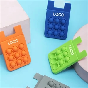 Silicone Popper Stress Reliever Phone Card Holder