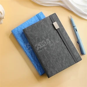 Custom Logo A5 Size PU Cover 2025 Daily Planner Notebook