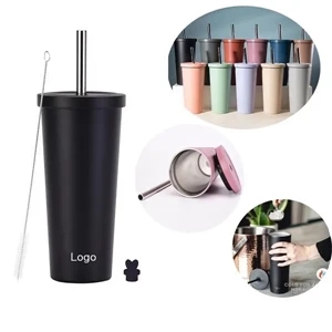 24oz Stainless Steel Vacuum Insulated Tumbler with Straw Lid