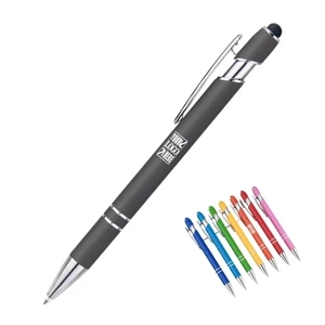 Soft Touch Screen Stylus Click Metal Ballpoint Pen