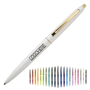 Custom Logo Gold/Silver Trim Ballpoint Pen