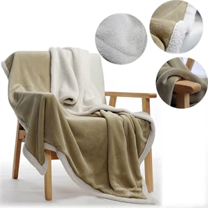 Custom Logo Reversible Soft Thick Warm Plush Throw Fuzzy Blanket