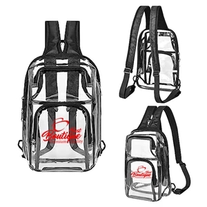 Clear PVC Outdoor Backpack & Sling Bag With Adjustable Strap