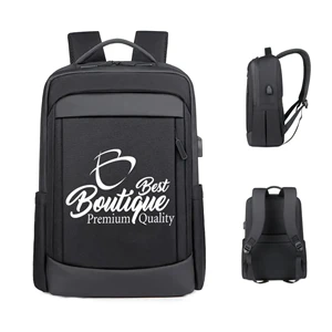 Anti-theft Waterproof Men Business USB Port Laptop Backpack