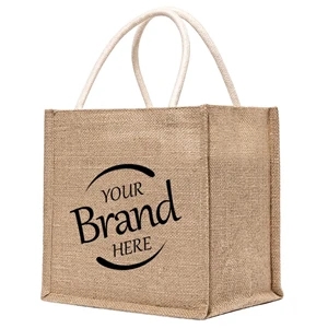 Custom Burlap Tote Bag With Handle