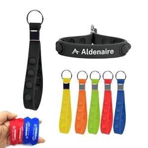 Silicone Push Pop Wrist Strap Keychain