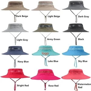 Breathable Wide Brim Bucket UPF50+ Sun Fishing Hat