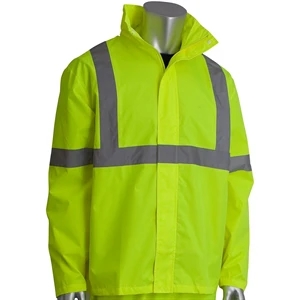 Reflective Tape Hi Vis Class 3 Waterproof Safety Rain Jacket