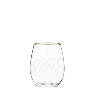 Twine Living Co. 18 oz Gilded Stemless Wine Glass Set