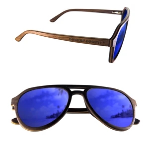 Polarized or Mirror Wood Aviator Sunglasses