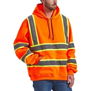 Two Tone Hi Viz Class 3 Reflective Tape Safety Hoodie