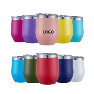 12 oz Double Wall  Insulated Stainless Steel Wine Tumbler