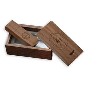 Rectangle Wood USB Drive in Personalized Wooden Gift Box