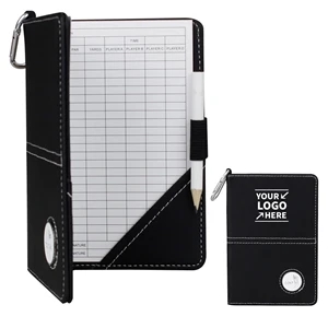 Custom Logo PU Leather Golf Scorecard with Holder