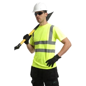 Hi Viz Poly-Cotton Knitted Class 2 Safety Workwear T-Shirt